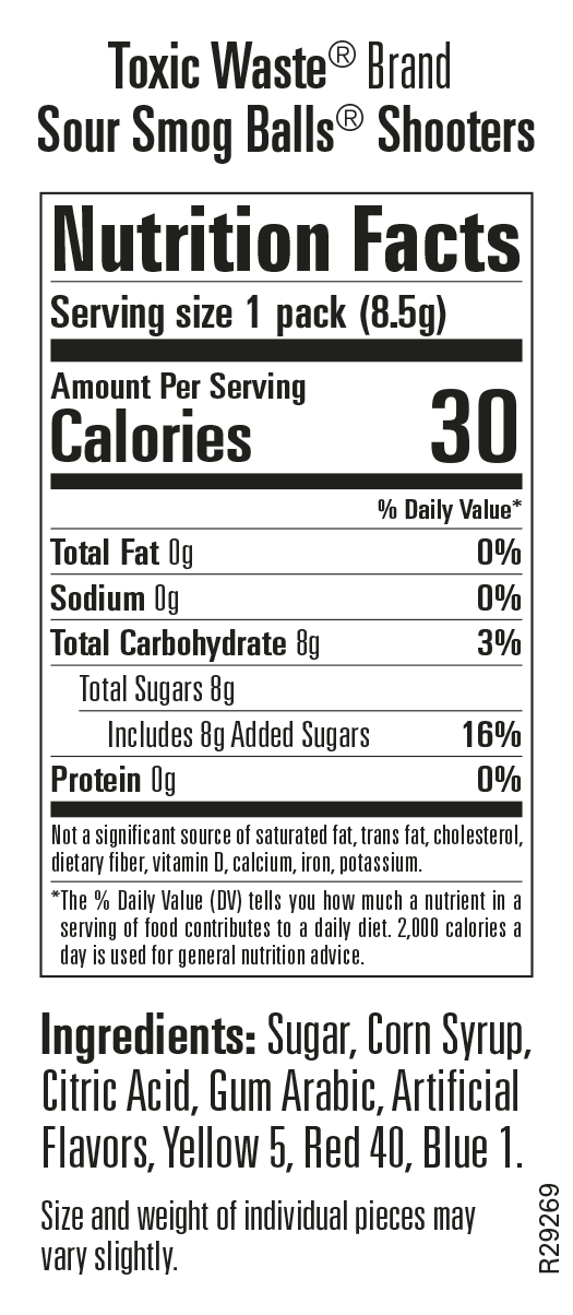 Nutritional Information for Sour Smog Balls Shooters 240 CT. Bag